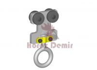Four Wheel Hanger With Rotating Ring for Track 48,5x44x3mm -(For High Temperature) 
